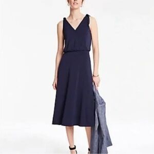 Ann Taylor Navy Midi Dress